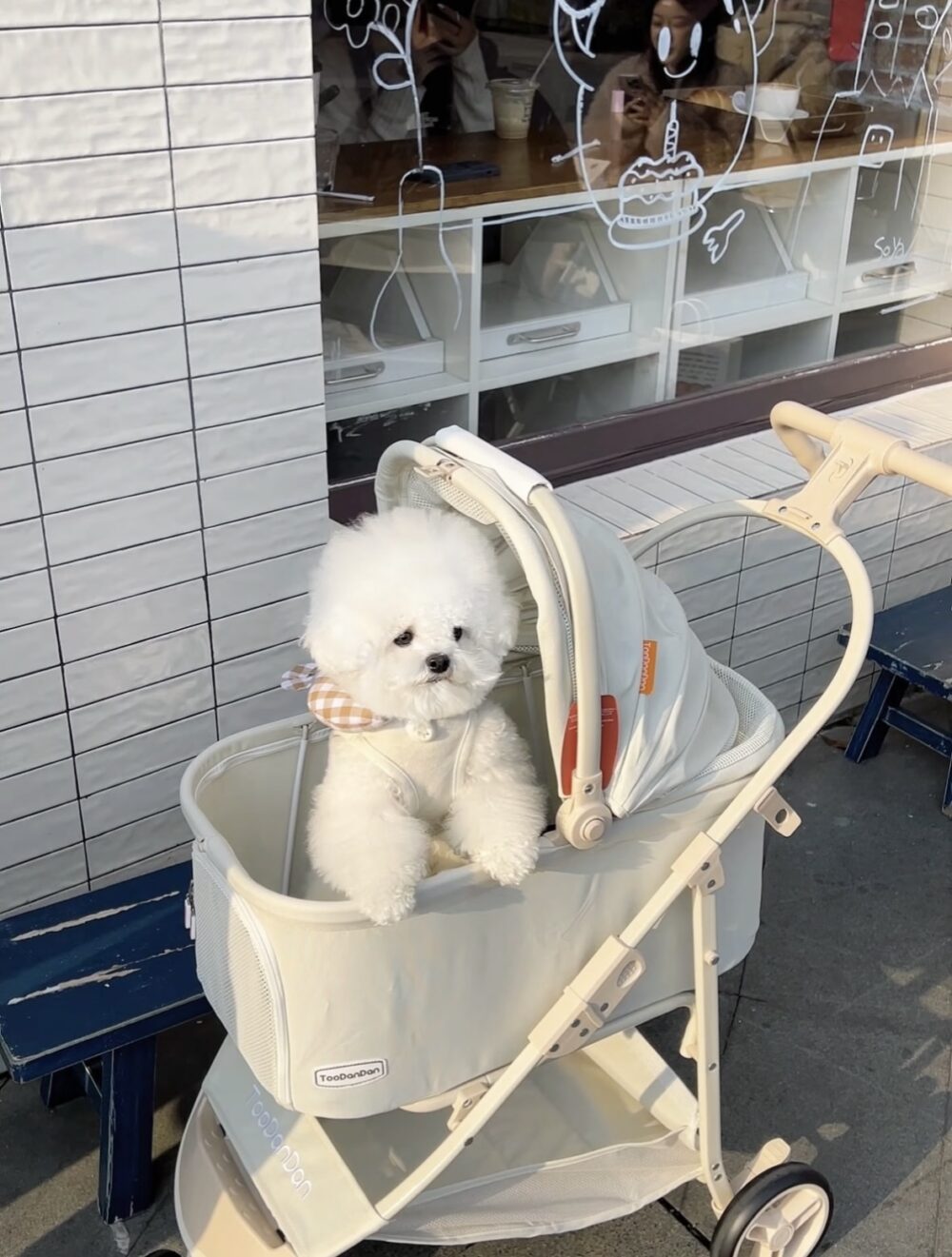 奶油風分離式寵物推車
