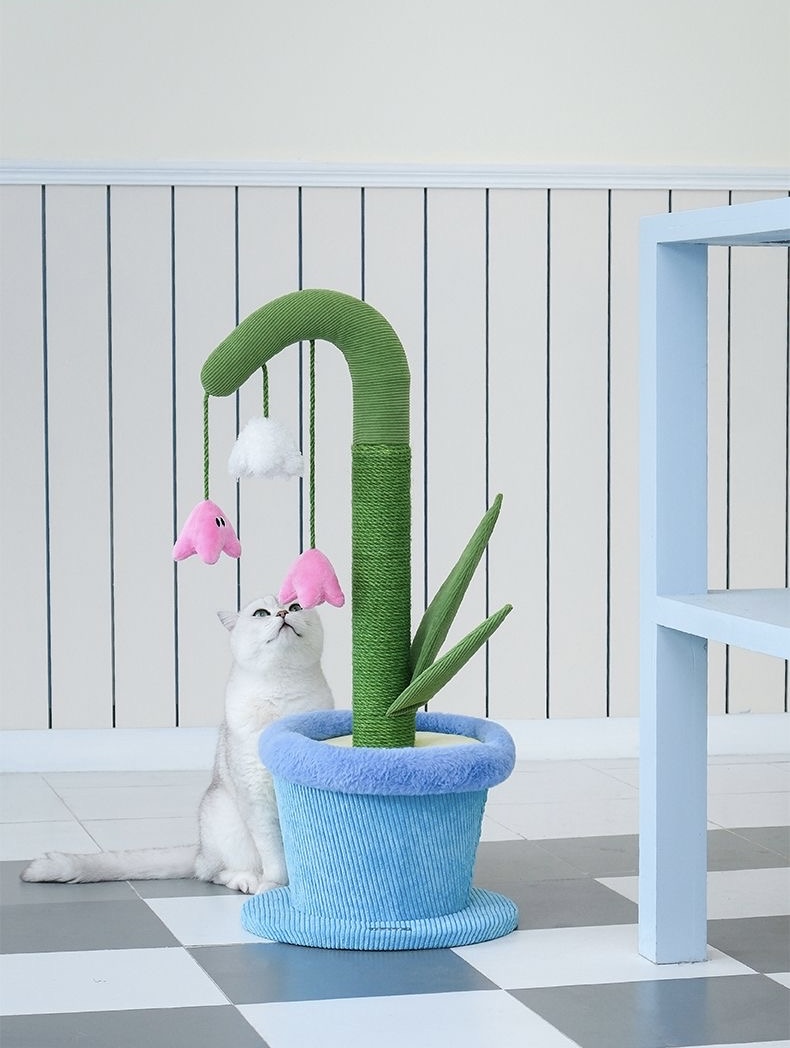 鈴蘭花盆栽貓抓柱