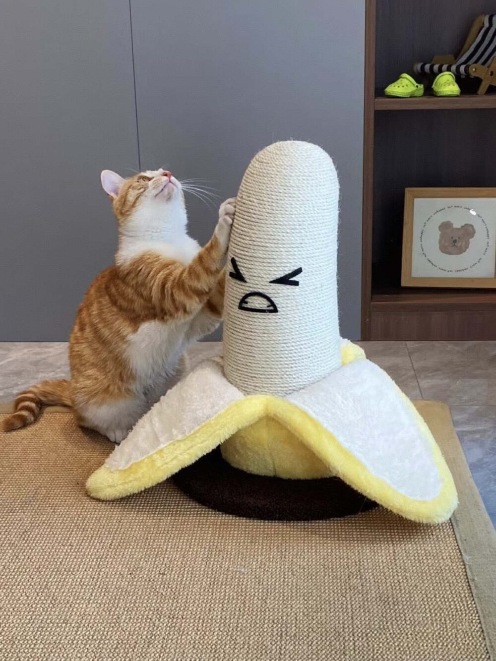 可爱香蕉猫抓柱
