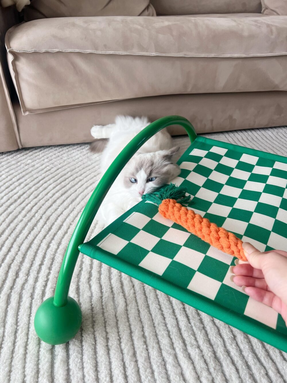 孟菲斯棋盤格寵物行軍床